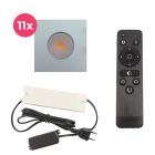 Foco de encastrar de veranda de alumínio cromo, Dico, 33W, LED 2700K, IP65, com comando à distância