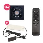 Foco de encastrar de veranda de alumínio preto, Rona, 42W, LED 2700K, IP44, com comando à distância