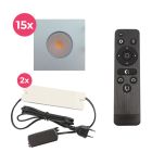 Foco de encastrar de veranda de alumínio cromo, Dico, 45W, LED 2700K, IP65, com comando à distância
