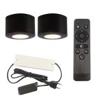 Aplique de teto de veranda de alumínio preto, Vasso, 6W, LED 2700K, IP44, com comando à distância