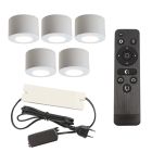 Aplique de teto de veranda de alumínio branco, Vasso, 15W, LED 2700K, IP44, com comando à distância