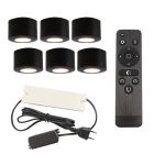 Aplique de teto de veranda de alumínio preto, Vasso, 18W, LED 2700K, IP44, com comando à distância