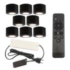 Aplique de teto de veranda de alumínio preto, Vasso, 24W, LED 2700K, IP44, com comando à distância