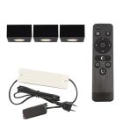 Aplique de teto de veranda de alumínio preto, Fredo, 9W, LED 2700K, IP44, com comando à distância