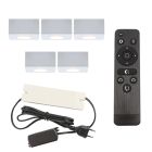 Aplique de teto de veranda de alumínio branco, Fredo, 15W, LED 2700K, IP44, com comando à distância