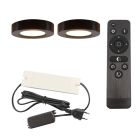 Régua LED cozinha de alumínio preta, Sana, 3W, LED 2700K, com comando à distância