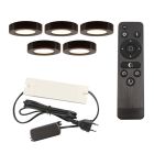 Régua LED cozinha de alumínio preta, Sana, 3W, LED 2700K, com comando à distância