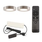 Régua LED cozinha de alumínio prateada, Sana, 3,3W, LED 2700K, com comando à distância
