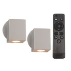 Candeeiro para exterior de alumínio prateado, Rudy, 3W, LED 2700K, IP44, com comando à distância