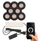 Foco de encastrar de veranda de alumínio preto, Dico, 3W, LED 2700K, IP65