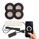 Foco de encastrar de veranda de alumínio preto, Dico, 3W, LED 2700K, IP65