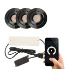 Foco de encastrar de veranda de alumínio preto, Rona, 3W, LED 2700K, IP44