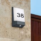 Candeeiro de parede exterior com sensor crepuscular moderno preto, Bernadette, 9W, LED 3000K, IP54