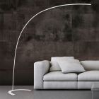 Candeeiro de pé arco moderno branco, Libro, 18W, LED 3000K, com interruptor