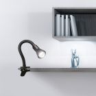 Foco com mola de plástico preto, Helin, com interruptor