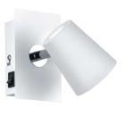 Foco de parede de vidro branco, Laysha, 6W, LED 3000K, com interruptor