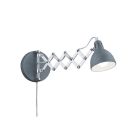 Aplique de parede industrial cinzento, Yemaya, com interruptor