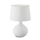 Candeeiro de mesa de cerâmica branco, Yesha, com interruptor