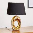 Candeeiro de mesa de cerâmica dourado, Moldrup, com interruptor