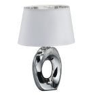 Candeeiro de mesa de cerâmica prateado, Moldrup, com interruptor