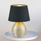 Candeeiro de mesa de cerâmica dourado, Yet, com interruptor