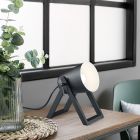 Candeeiro de mesa moderno preto, Sacha, com interruptor