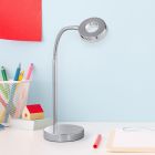 Candeeiro de secretaria moderno cromo, Daley, 4W, LED 3000K, com interruptor