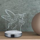 Candeeiro de mesa quarto infantil design cromo, Berivan, 7W, LED ajustável de branco quente a branco frio, com interruptor