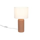Candeeiro de mesa de cerâmica castanho, Nannette, com interruptor