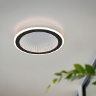 Candeeiro de teto moderno preto, Gunda, 21,5W, LED ajustável de branco quente a branco frio, com comando à distância