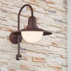 Candeeiro de parede exterior com sensor de movimento moderno cor de ferrugem, Semmy, IP44