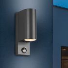 Candeeiro de parede exterior com sensor de movimento moderno antracite, Laurien, IP44