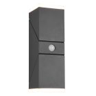 Candeeiro de parede exterior com sensor de movimento moderno antracite, Liron, 7W, LED 3000K, IP54