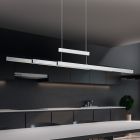Candeeiro suspenso moderno níquel, Jessey, 42W, LED ajustável de branco quente a branco frio, com dimmer tátil