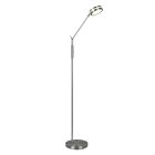 Candeeiro de leitura de pé moderno níquel, Marjon, 6W, LED com tonalidade de luz ajustável, com dimmer tátil