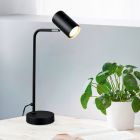 Candeeiro de mesa moderno preto, Kaso, com interruptor