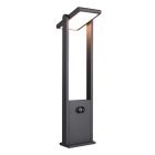 Candeeiro de pé exterior solar moderno antracite, Maku, 5W, LED white switch, IP65