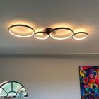 Plafon moderno preto, Robon, 37W, LED 3000K