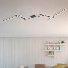 Plafon moderno preto, Nadja, 22W, LED RGBW, com comando à distância