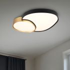 Candeeiro de teto de metal dourado, Merwin, 51W, LED ajustável de branco quente a branco frio