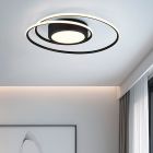 Plafon moderno preto, Elysa, 56W, LED ajustável de branco quente a branco frio, com comando à distância
