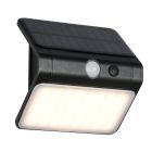 Candeeiro de parede exterior solar de plástico preto, Mijs, 2,5W, LED 4000K, IP44