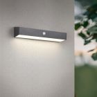 Candeeiro de parede exterior solar moderno preto, Ravindra, 6W, LED 4000K, IP44