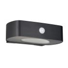 Candeeiro de parede exterior solar moderno preto, Pytsje, 6W, LED 4000K, IP44, com interruptor