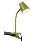 Candeeiro com mola moderno verde, Rahul, 4,5W, LED 3000K, com interruptor