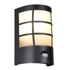 Candeeiro de parede exterior com sensor de movimento moderno preto, Ratna