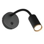 Aplique de parede moderno preto, Suradj, com interruptor