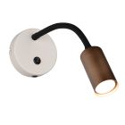 Aplique de parede moderno castanho, Suradj, com interruptor