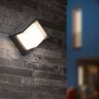 Candeeiro para exterior de plástico preto, Riekje, 8W, LED 3000K, IP54
