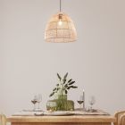 Candeeiro suspenso de rattan castanho, Symon